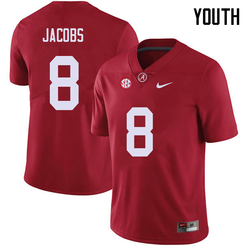 Alabama Crimson Tide Youth Josh Jacobs #8 Red NCAA Nike Authentic Stitched 2018 College Football Jersey AX16M77OY